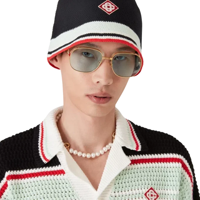 Chapeau au crochet rayé