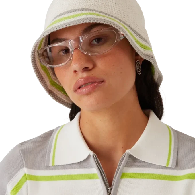 Chapeau au crochet rayé