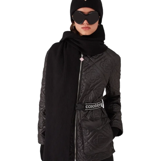 Écharpe de ski en laine côtelée Écharpe de ski en laine côtelée