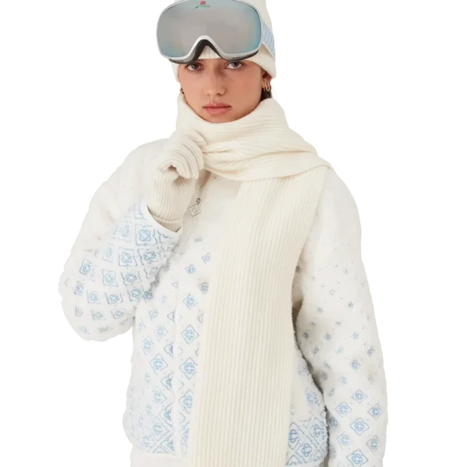 Écharpe de ski en laine côtelée