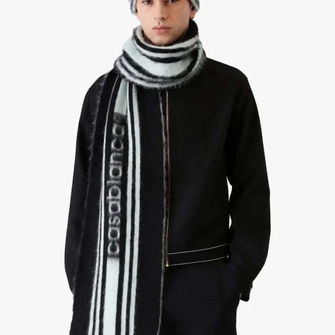 Écharpe en mohair à rayures