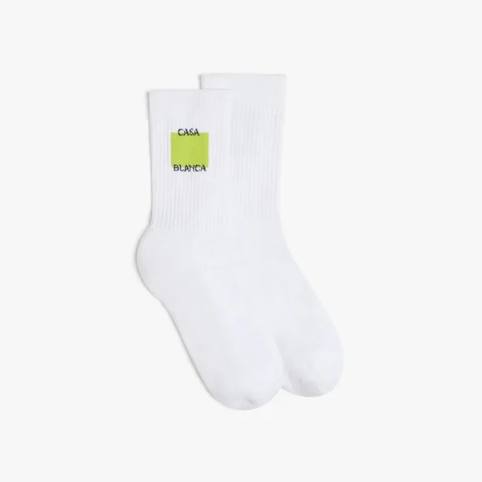 Chaussettes carrées avec logo Acid Lime Chaussettes carrées avec logo Acid Lime