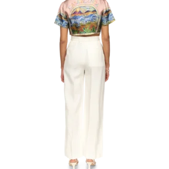 Chemise courte en soie Chevaux Sauvages