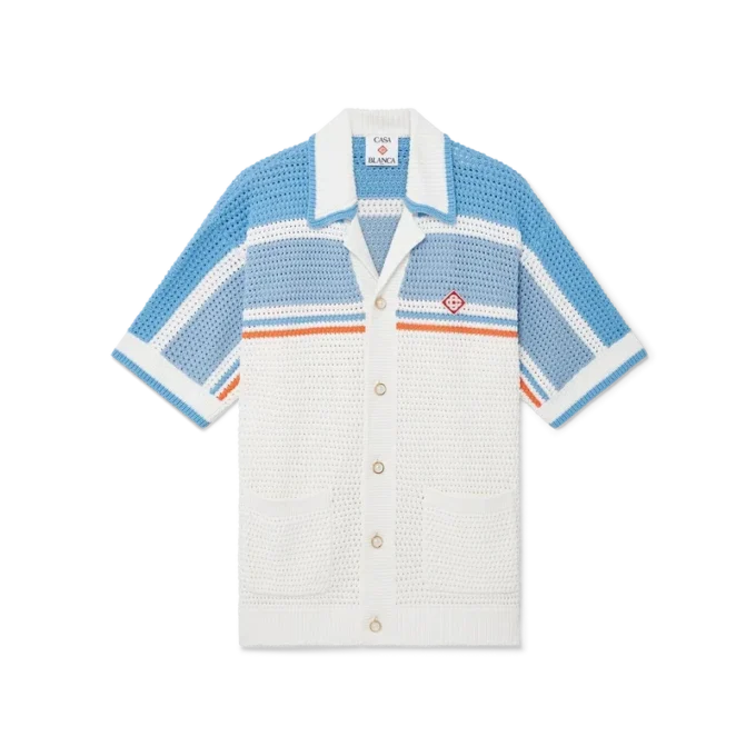 Chemise de tennis à manches courtes en coton crocheté Chemise de tennis à manches courtes en coton crocheté