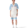 Chemise de tennis à manches courtes en coton crocheté Chemise de tennis à manches courtes en coton crocheté