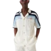 Chemise de tennis à manches courtes en coton crocheté Chemise de tennis à manches courtes en coton crocheté