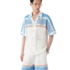 Chemise de tennis à manches courtes en coton crocheté Chemise de tennis à manches courtes en coton crocheté
