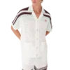 Chemise de tennis à manches courtes en coton crocheté Chemise de tennis à manches courtes en coton crocheté