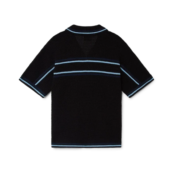 Chemise de tennis à manches courtes en coton crocheté Chemise de tennis à manches courtes en coton crocheté