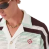 Chemise de tennis à manches courtes en coton crocheté Chemise de tennis à manches courtes en coton crocheté