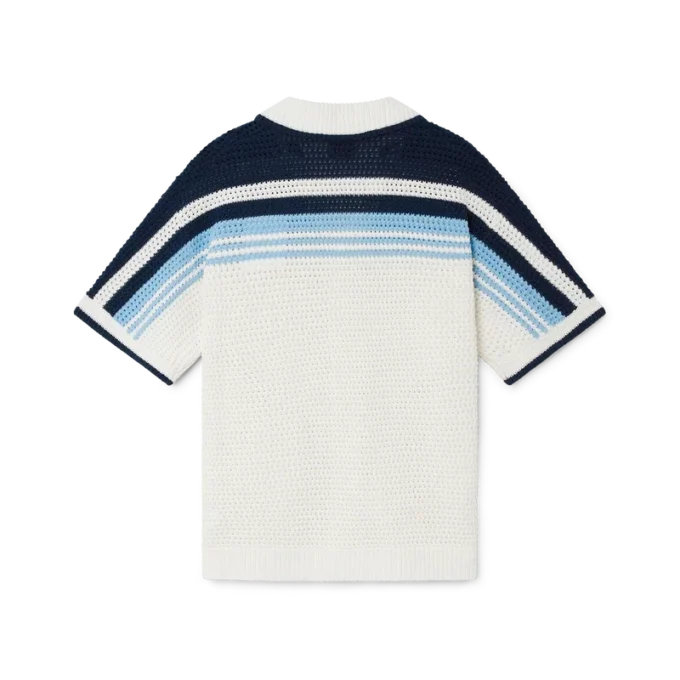 Chemise de tennis à manches courtes en coton crocheté Chemise de tennis à manches courtes en coton crocheté