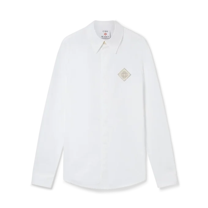 Chemise en coton avec patch diamant perlé