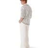 Chemise en coton crocheté à rayures Chemise en coton crocheté à rayures