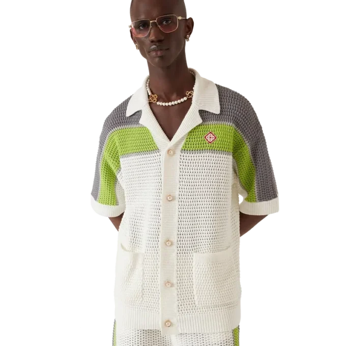 Chemise en crochet à rayures Chemise en crochet à rayures