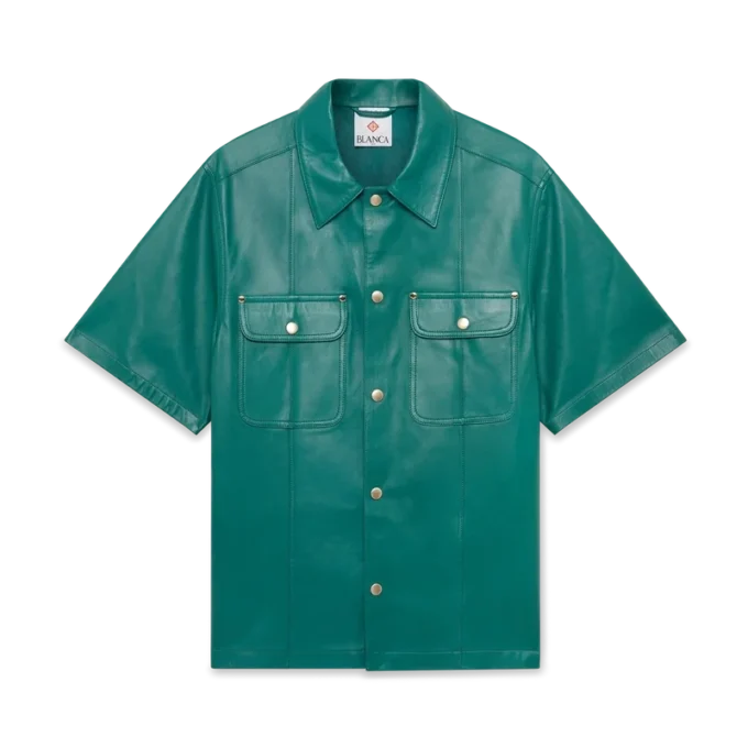 Chemise en cuir à manches courtes Chemise en cuir à manches courtes