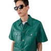 Chemise en cuir à manches courtes Chemise en cuir à manches courtes