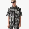 Chemise en denim à manches courtes Rave Collage en shorts Chemise en denim à manches courtes Rave Collage en shorts
