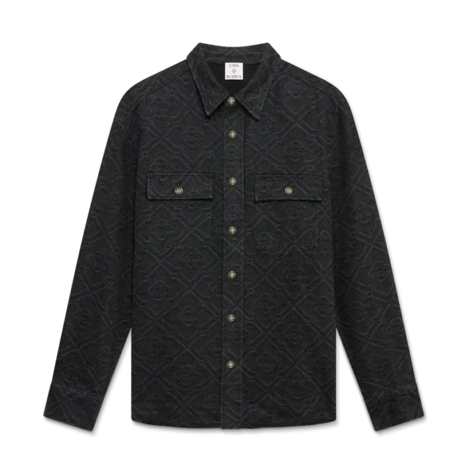 Chemise en denim à manches longues noire Laser Chemise en denim à manches longues noire Laser