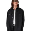 Chemise en denim à manches longues noire Laser Chemise en denim à manches longues noire Laser