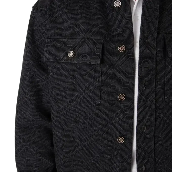 Chemise en denim à manches longues noire Laser Chemise en denim à manches longues noire Laser