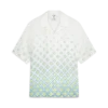 Chemise en lin à manches courtes et monogramme dégradé Chemise en lin à manches courtes et monogramme dégradé