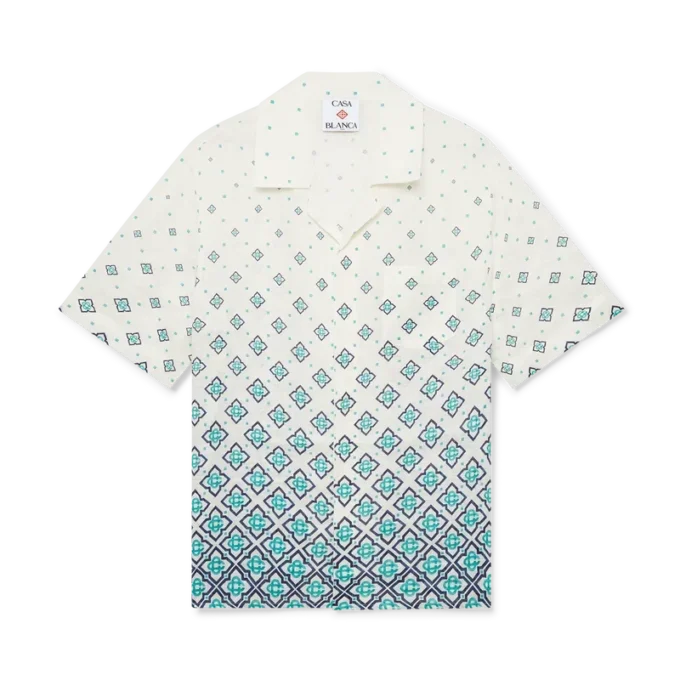 Chemise en lin à monogramme dégradé Chemise en lin à monogramme dégradé