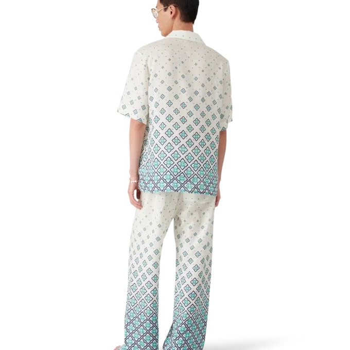 Chemise en lin à monogramme dégradé Chemise en lin à monogramme dégradé