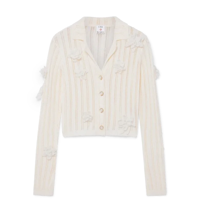 Chemise en maille dentelle fleurie