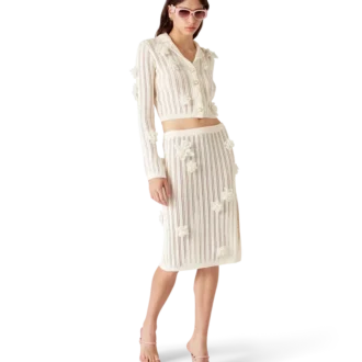 Chemise en maille dentelle fleurie Chemise en maille dentelle fleurie