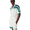 Chemise en maille à manches courtes et rayures