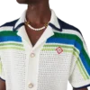 Chemise en maille à manches courtes et rayures