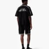 Chemise en maille à manches courtes noire en shorts Chemise en maille à manches courtes noire en shorts