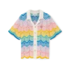 Chemise en maille à motif ondulé dégradé Chemise en maille à motif ondulé dégradé