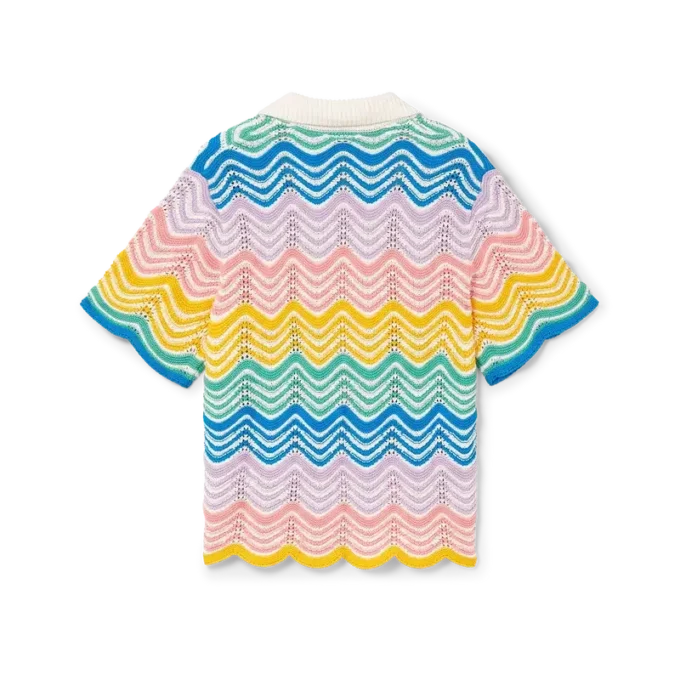 Chemise en maille à motif ondulé dégradé Chemise en maille à motif ondulé dégradé