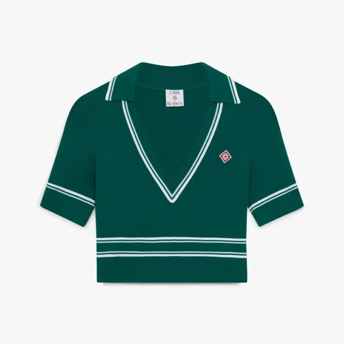 Chemise en maille verte