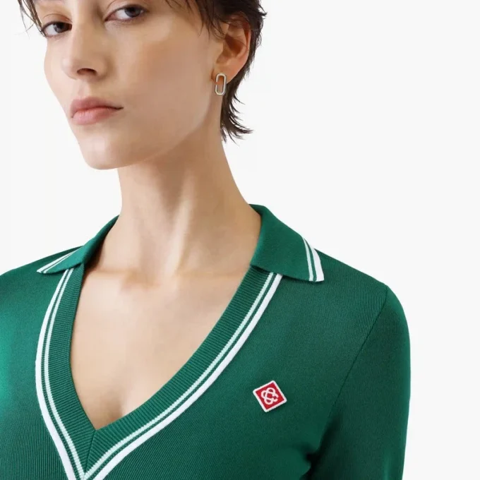 Chemise en maille verte