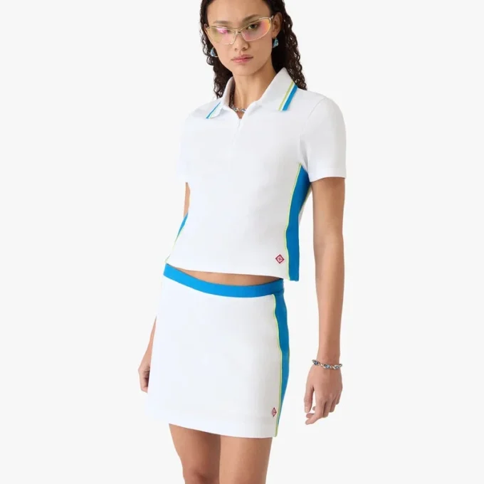 Chemise en piqué ajourée blanche Chemise en piqué ajourée blanche