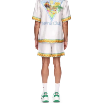 Chemise en soie Afro Cubism Tennis Club