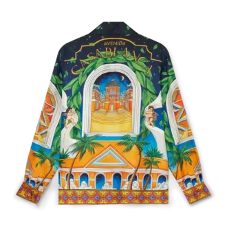 Chemise en soie à col cubain Maison D&rsquo;ete