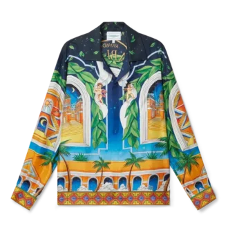 Chemise en soie à col cubain Maison D&rsquo;ete