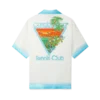 Chemise en soie à col cubain Palm Springs Icon Blue