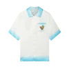 Chemise en soie à col cubain Palm Springs Icon Blue