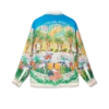 Chemise en soie à col cubain Psychadelic