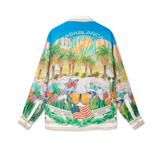 Chemise en soie à col cubain Psychadelic