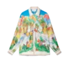 Chemise en soie à col cubain Psychadelic