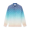Chemise en soie jacquard dégradé Chemise en soie jacquard dégradé