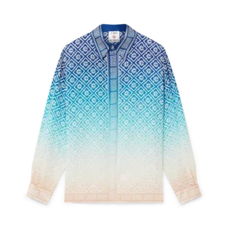 Chemise en soie jacquard dégradé
