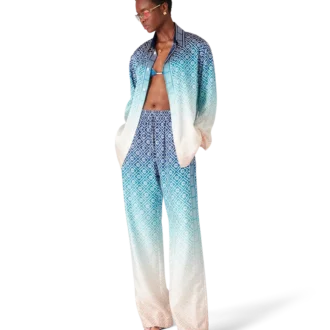 Chemise en soie jacquard dégradé