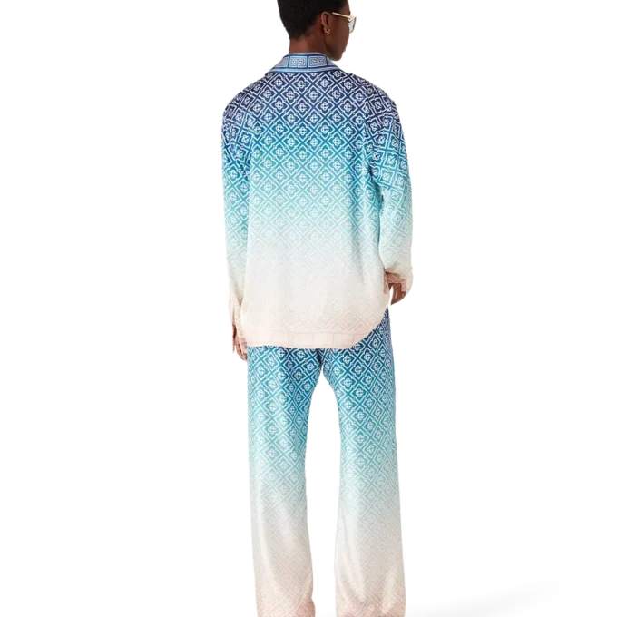 Chemise en soie jacquard dégradé Chemise en soie jacquard dégradé