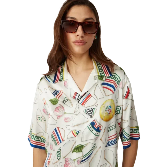 Chemise en soie à manches courtes Le Vase Brise